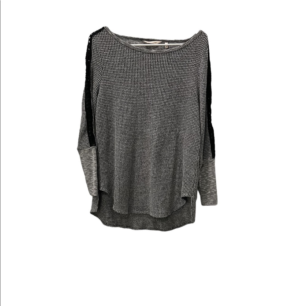 Soft surrounding Bailey waffle net eyelet lace pullover soft sweater size medium